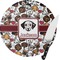 Dog Faces Round Glass Cutting Board - Small (Personalized)