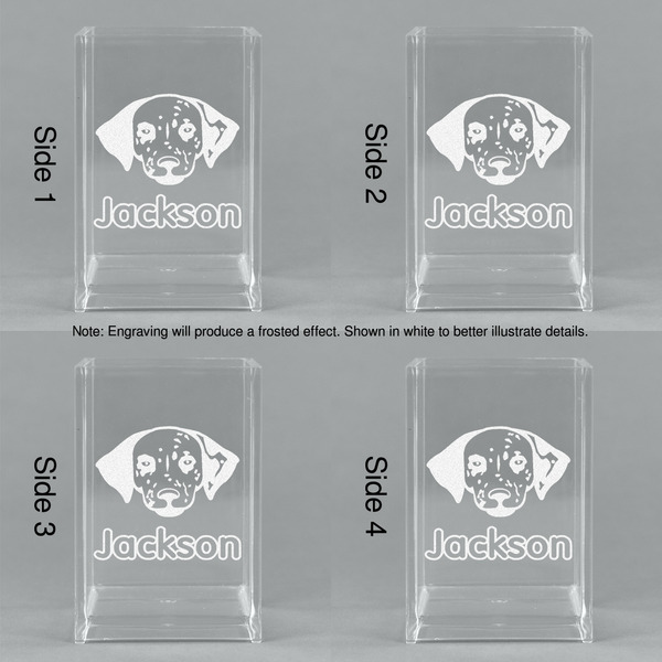 Dog Faces Acrylic Pen Holder - All Sides