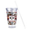 Dog Faces Acrylic Tumbler - Full Print - Front straw out