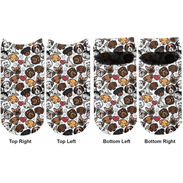 Dog Faces Adult Ankle Socks - Double Pair - Front and Back - Apvl