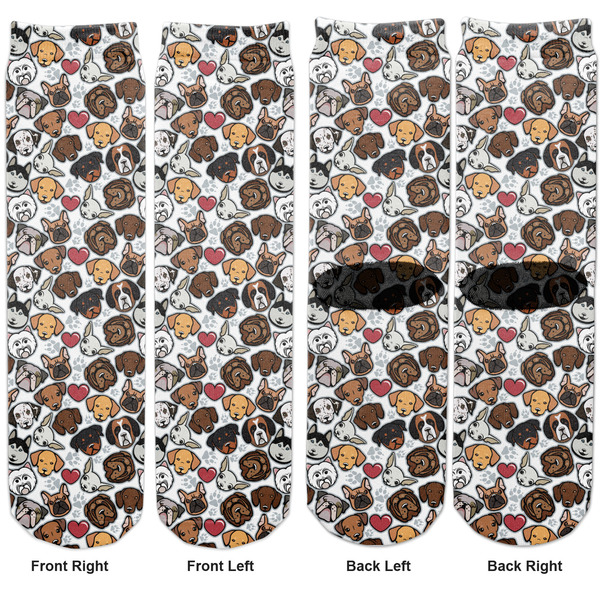 Dog Faces Adult Crew Socks - Double Pair - Front and Back - Apvl