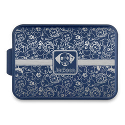 Dog Faces Aluminum Baking Pan with Navy Lid (Personalized)