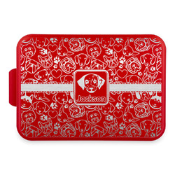 Dog Faces Aluminum Baking Pan with Red Lid (Personalized)