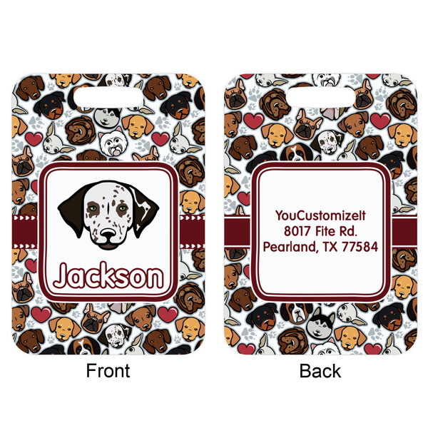 Dog Faces Aluminum Luggage Tag (Front + Back)