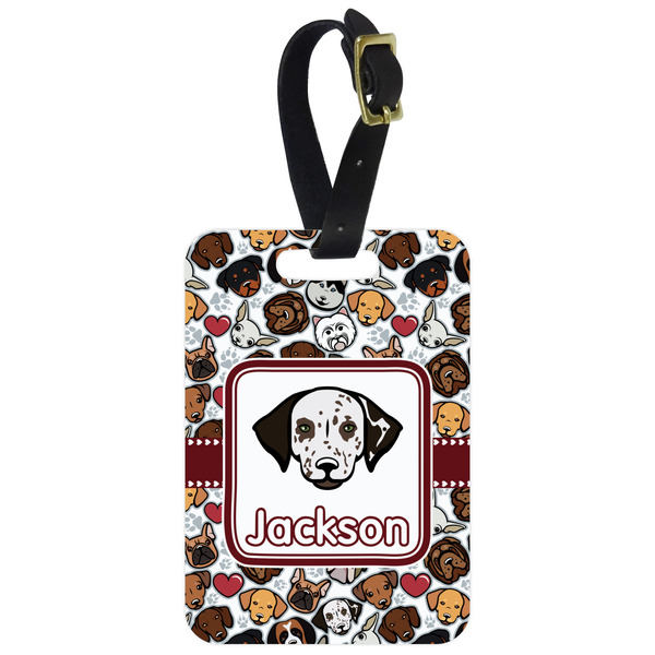 Custom Dog Faces Metal Luggage Tag w/ Name or Text