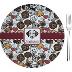 Dog Faces Glass Appetizer / Dessert Plate 8" (Personalized)