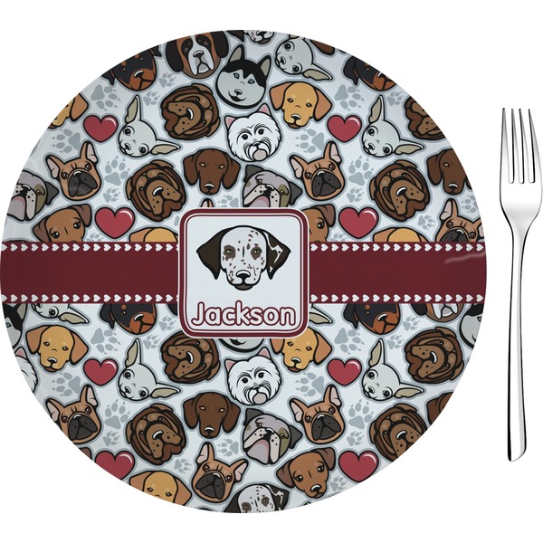 Custom Dog Faces 8" Glass Appetizer / Dessert Plates - Single or Set (Personalized)