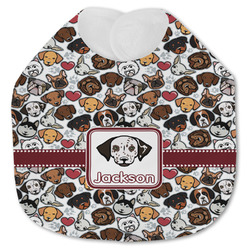 Dog Faces Jersey Knit Baby Bib w/ Name or Text