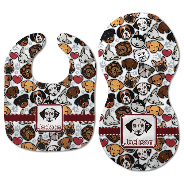 Dog Faces Baby Bib & Burp Set - Approval (new bib & burp)
