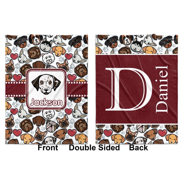 Dog Faces Baby Blanket (Double Sided - Printed Front and Back)