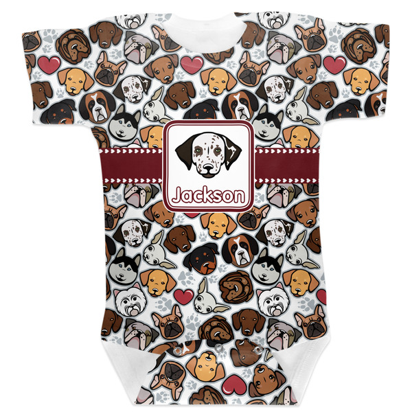 Custom Dog Faces Baby Bodysuit 0-3 w/ Name or Text