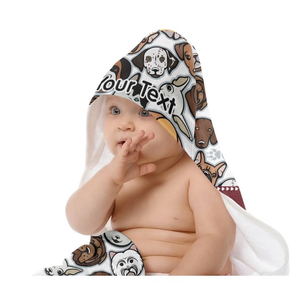 Dog Faces Baby Hooded Towel on Child