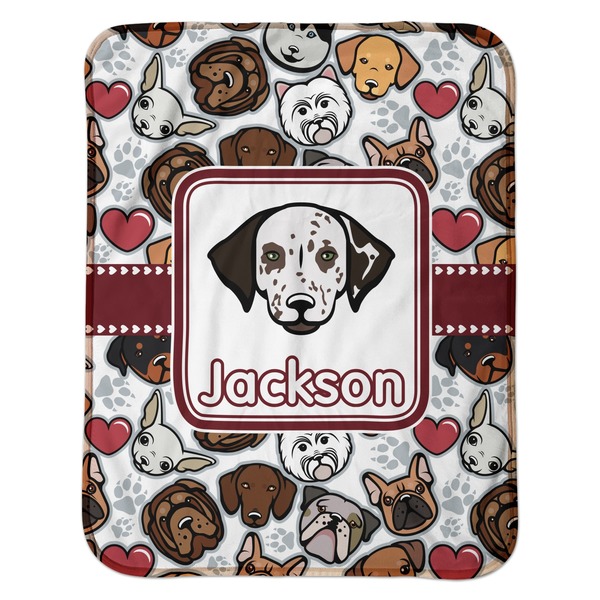 Dog Faces Baby Sherpa Blanket - Flat