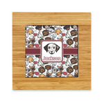 Dog Faces Bamboo Trivet with Ceramic Tile Insert (Personalized)