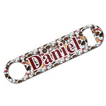 Dog Faces Bar Bottle Opener - White w/ Name or Text