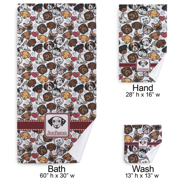 Dog Faces Bath Towel Sets - 3-piece - Approval