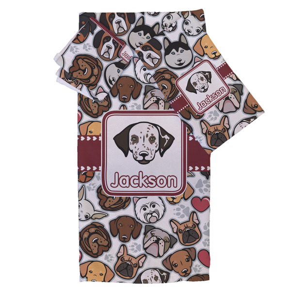 Custom Dog Faces Bath Towel Set - 3 Pcs (Personalized)