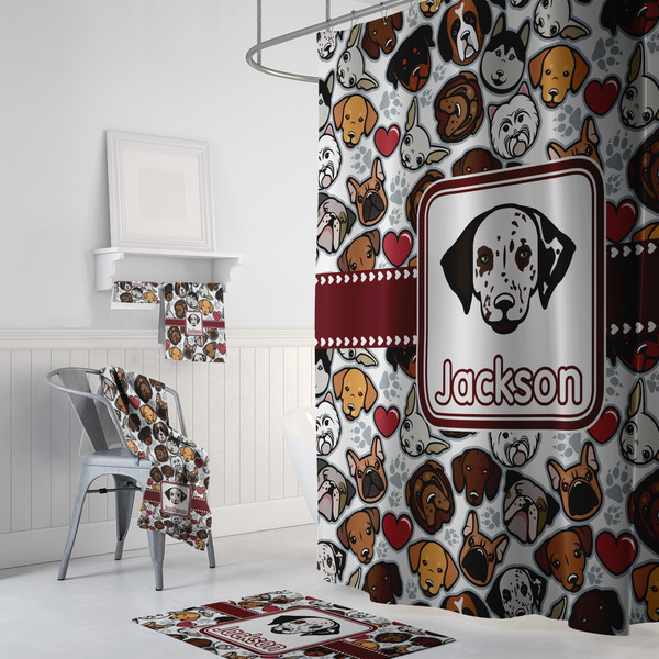 Dog Faces Bath Towel Sets - 3-piece - In Context