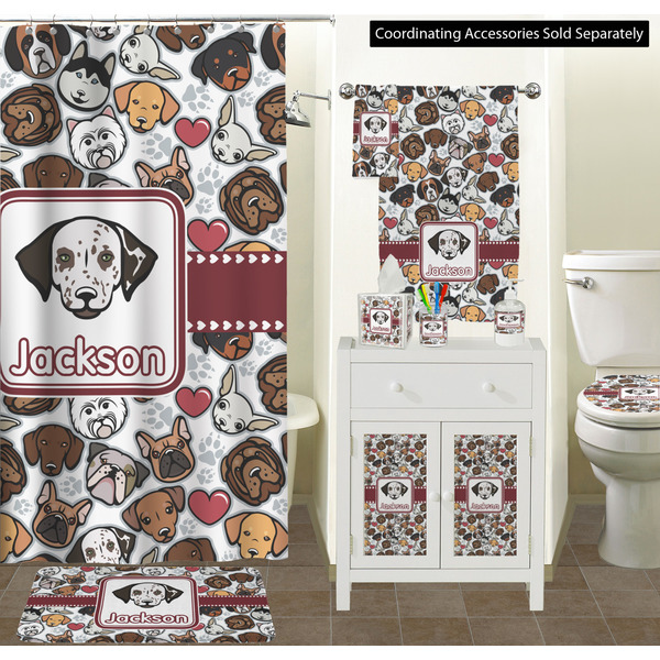Dog Faces Bathroom Scene