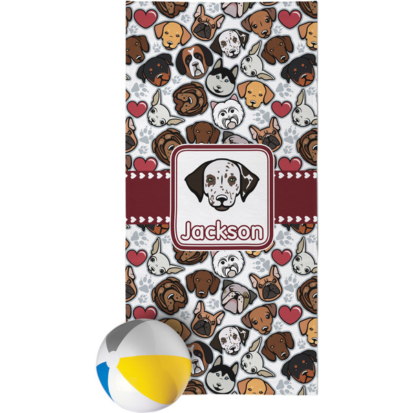 Custom Dog Faces Beach Towel (Personalized)