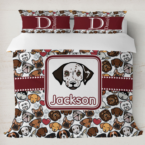 Custom Dog Faces Duvet Cover Set - King (Personalized)