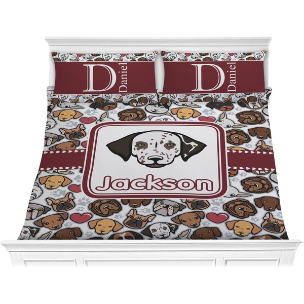 Custom Dog Faces Comforter Set - King (Personalized)
