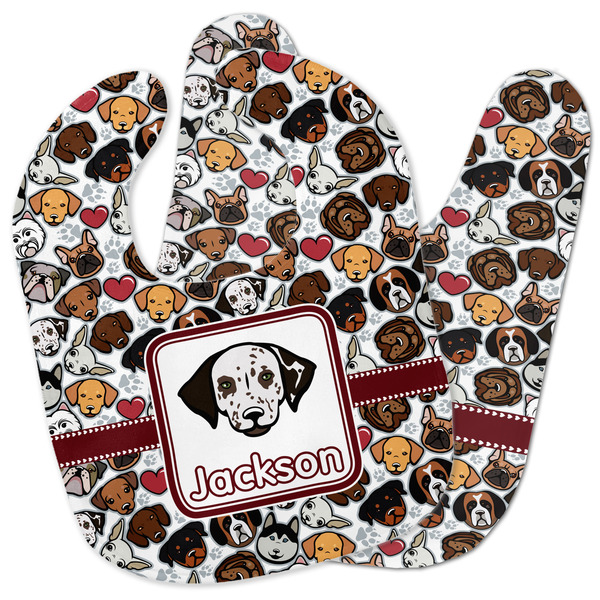 Custom Dog Faces Baby Bib w/ Name or Text