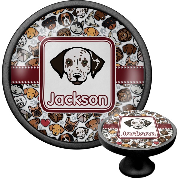 Custom Dog Faces Cabinet Knob (Black) (Personalized)