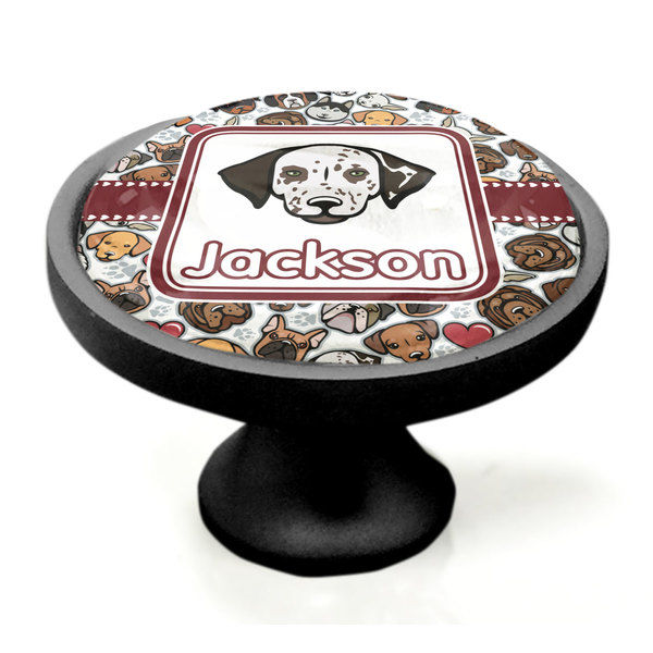 Dog Faces Black Custom Cabinet Knob (Side)