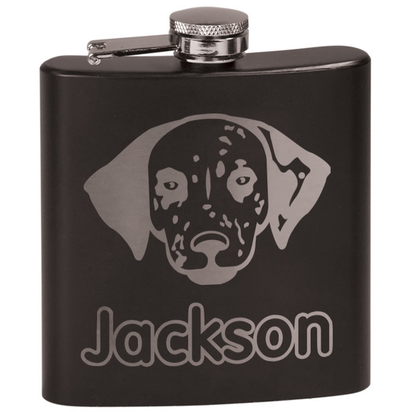 Custom Dog Faces Black Flask Set (Personalized)