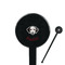 Dog Faces 7" Round Plastic Stir Sticks - Black - Single Sided (Personalized)