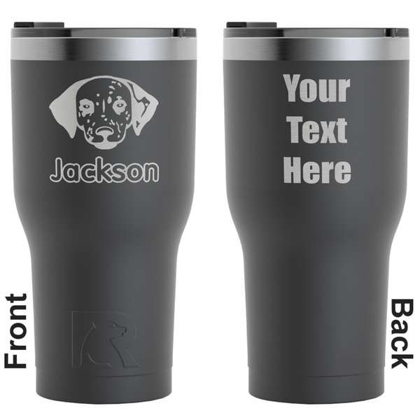 Custom Dog Faces RTIC Tumbler - Black - Engraved Front & Back (Personalized)