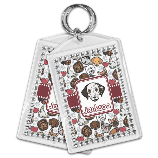 Dog Faces Bling Keychain - MAIN