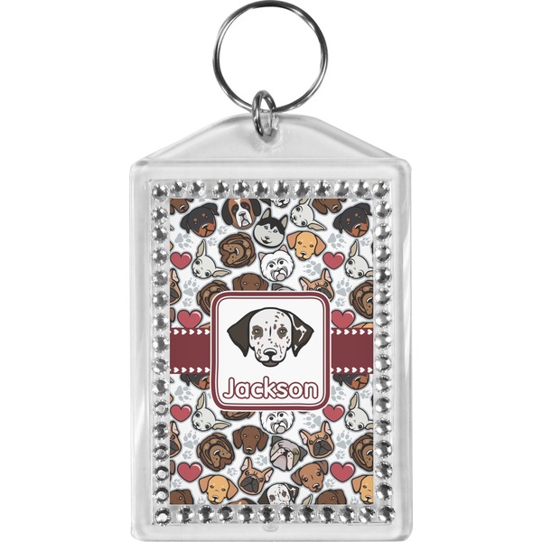 Custom Dog Faces Bling Keychain (Personalized)