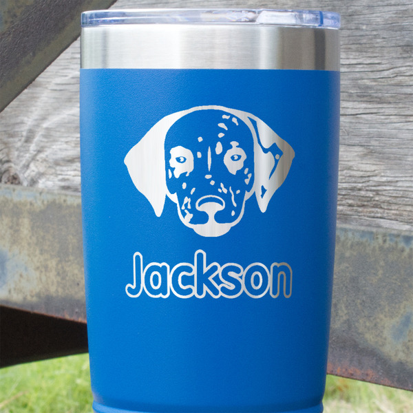 Dog Faces Blue Polar Camel Tumbler - 20oz - Close Up