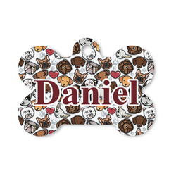 Dog Faces Bone Shaped Dog ID Tag - Small (Personalized)