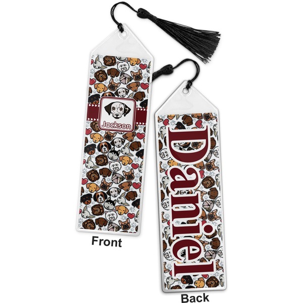 Dog Faces Bookmark with tassel - Front and Back