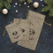 Dog Faces Burlap Gift Bags - LIFESTYLE (Flat lay)