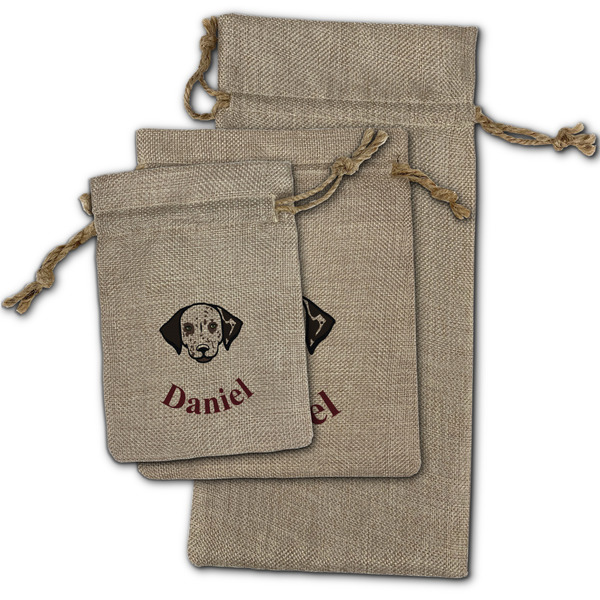 Dog Faces Burlap Gift Bags - (PARENT MAIN) All Three