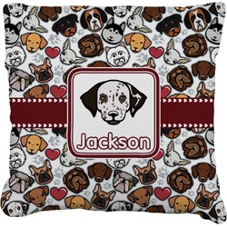 Dog Faces Faux-Linen Throw Pillow 16" (Personalized)