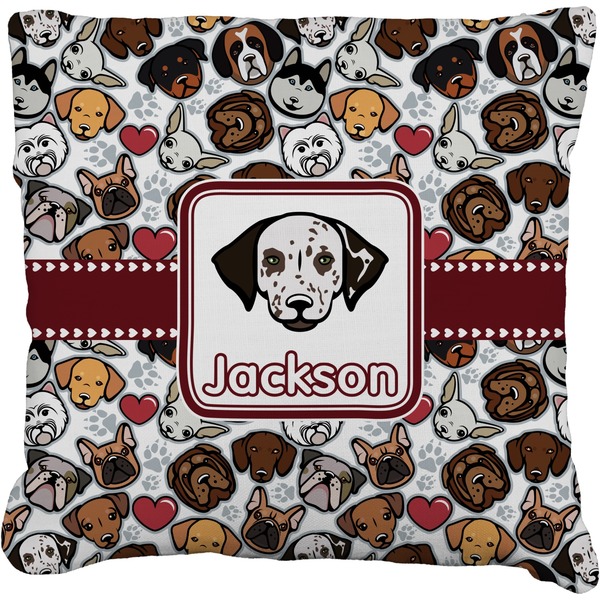 Custom Dog Faces Faux-Linen Throw Pillow 16" (Personalized)