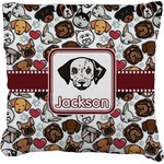 Dog Faces Faux-Linen Throw Pillow 18" (Personalized)
