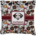 Dog Faces Faux-Linen Throw Pillow 26" (Personalized)