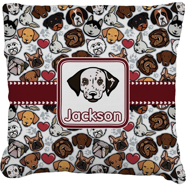Custom Dog Faces Faux-Linen Throw Pillow 26" (Personalized)