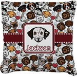 Dog Faces Faux-Linen Throw Pillow (Personalized)
