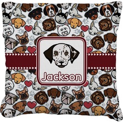 Dog Faces Faux-Linen Throw Pillow (Personalized)