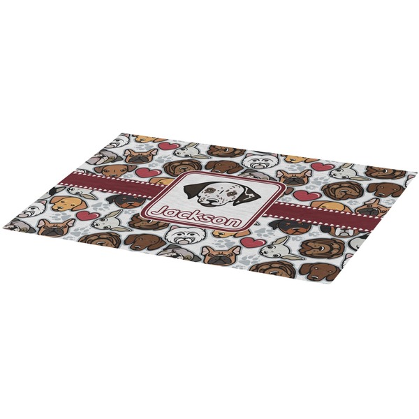 Dog Faces Burlap Placemat (Angle View)