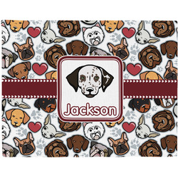 Dog Faces Woven Fabric Placemat - Twill w/ Name or Text