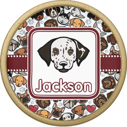 Dog Faces Cabinet Knob - Gold (Personalized)