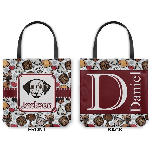 Dog Faces Canvas Tote - Front and Back